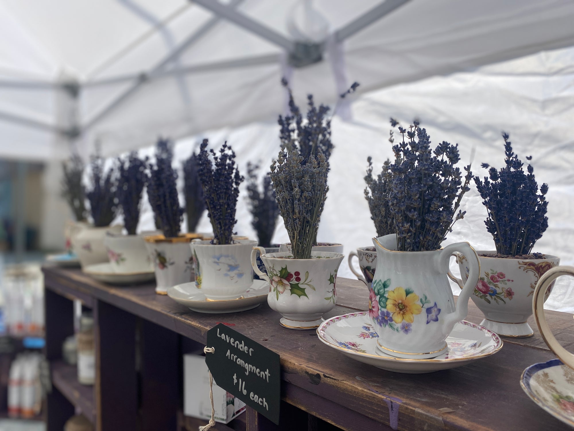 Lavender Arrangement- tea cups