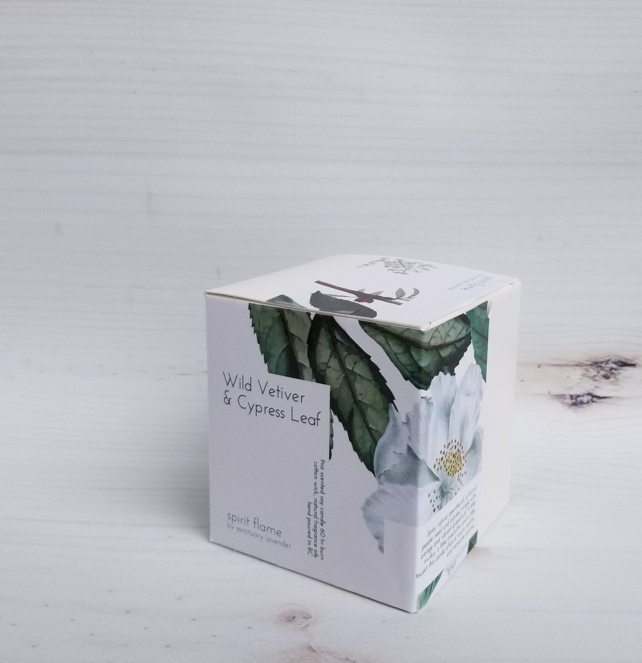 Spirit Flame Soy Candle Wild Vetiver and Cypress Leaf